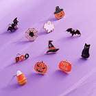 Witch Hat Halloween Pumpkin Stud Earrings