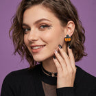 Witch Hat Halloween Pumpkin Stud Earrings