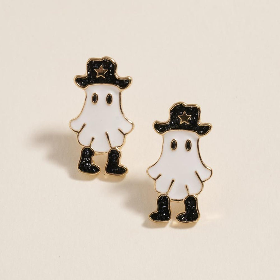 Cuter Western Cowboy Halloween Ghost Stud Earrings