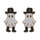 Cuter Western Cowboy Halloween Ghost Stud Earrings
