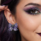 Halloween Spider Web Bow Stud Earrings