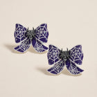 Halloween Spider Web Bow Stud Earrings