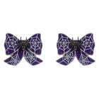 Halloween Spider Web Bow Stud Earrings