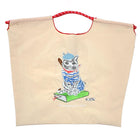 Embroidered Cat Nylon Tote Bag, Rope Handle Casual Shopping Bag