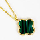 Dainty Gold Dipped Quatrefoil Pendant Necklace | Lucky Clover Charm Jewelry | Minimal Layering Necklace