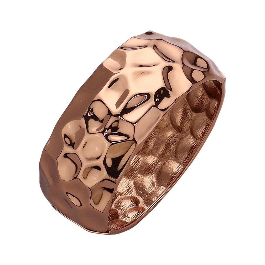 Hammered Metal Hinged Bangle Bracelet – Textured Statement Bangle, Minimal Everyday Jewelry