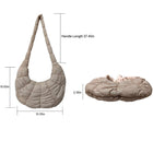 Quilted Puffer Croissant Cloud Crossbody Bag – Soft Shoulder Purse, Lightweight Everyday Handbag