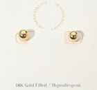 18K Gold Filled Ball Stud Earrings – Minimalist Gold Studs for all-day wear, Dainty Jewelry