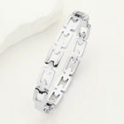 Stainless Steel Chain Hinged Bangle Bracelet – Minimalist Silver Stackable Cuff Jewelry Trend
