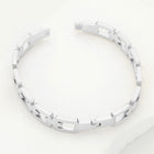 Stainless Steel Chain Hinged Bangle Bracelet – Minimalist Silver Stackable Cuff Jewelry Trend