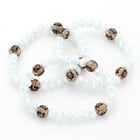 Leopard Pattern Shamballa Bead Bracelet | Faceted Stretch Bracelet | Trendy Boho Bracelets