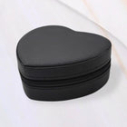 Faux Leather Heart Jewelry Box, Travel Case, Ring Earring Storage