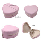 Faux Leather Heart Jewelry Box, Travel Case, Ring Earring Storage
