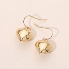 Puffy Heart Drop Earrings, Metal Dangle, Trendy Statement Jewelry, Romantic Style