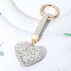 Rhinestone Heart Keychain Bag Charm, Sparkle Purse Accessory, Glam Glamour Keychain