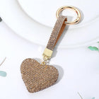 Rhinestone Heart Keychain Bag Charm, Sparkle Purse Accessory, Glam Glamour Keychain