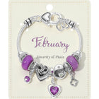 Birthstone Heart Charm Multi Beaded Bracelet – Colorful Stacking Bracelet, Thoughtful Birthday Gift