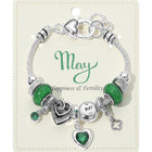 Birthstone Heart Charm Multi Beaded Bracelet – Colorful Stacking Bracelet, Thoughtful Birthday Gift