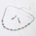 Marquise Stone Cluster Link Rhinestone Paved Evening Choker Necklace | Bridal Statement Jewelry for Wedding