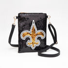 Fleur de Lis Sequin Crossbody Bag | Mardi Gras Sparkle Purse | Festival Parade Shoulder Bag