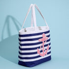 Anchor Striped Beach Tote Bag, Large Summer Shoulder Bag for Seaside Vacation