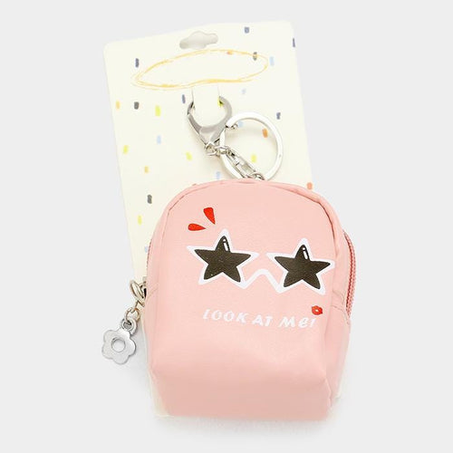 Faux Leather Mini Backpack Keychain, Purse Charm, Bag Accessory, Trendy Key Ring