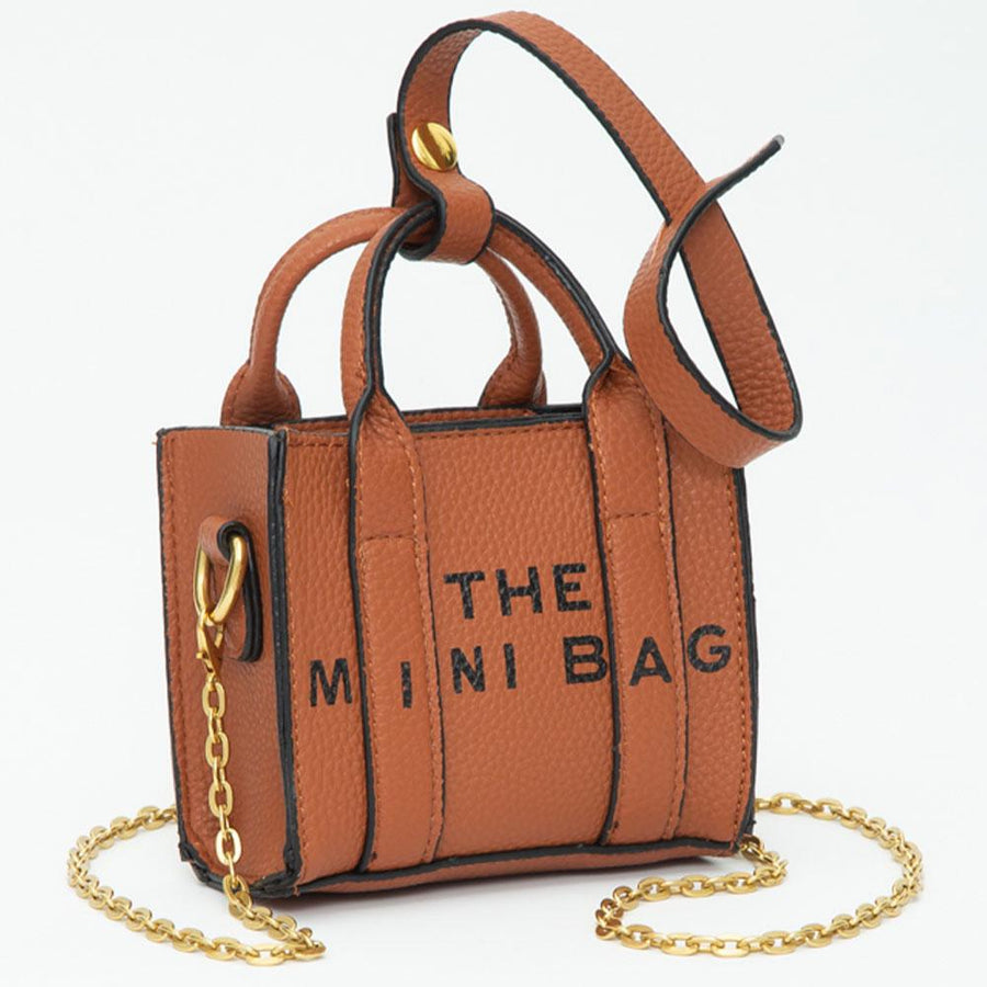 Toleel THE MINI BAG Faux Leather Bag Charm | Message Crossbody Tote | Trendy Gift for Her