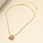 Toleel Butterfly Flower Enamel Heart Pendant Necklace | Romantic Jewelry | Dainty Everyday Necklace