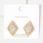 Gold Dipped Star Pearl Stud Earrings, CZ Stone Sterling Post Studs, Minimalist Everyday Jewelry