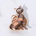 Toleel Colored Metal Cat Magnetic Brooch | Kitty Lapel Pin | Whimsical Cat Accessory