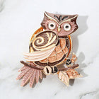 Colored Metal Owl Magnetic Brooch | Whimsical Enamel Lapel Pin, Scarf Accessory
