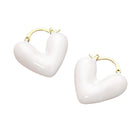 Puffy Heart Hoop Earrings, Lightweight Statement Jewelry, Every wear Accessory, Gift for her