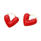 Puffy Heart Hoop Earrings, Lightweight Statement Jewelry, Every wear Accessory, Gift for her