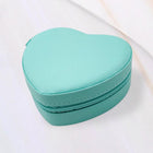 Faux Leather Heart Jewelry Box, Travel Case, Ring Earring Storage