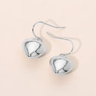 Puffy Heart Drop Earrings, Metal Dangle, Trendy Statement Jewelry, Romantic Style