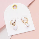 Heart Charm Huggie Hoop Earrings, Dainty Dangle Hoops, Minimalist Everyday Jewelry
