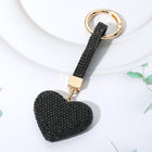 Rhinestone Heart Keychain Bag Charm, Sparkle Purse Accessory, Glam Glamour Keychain