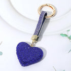 Rhinestone Heart Keychain Bag Charm, Sparkle Purse Accessory, Glam Glamour Keychain