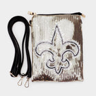 Fleur de Lis Sequin Crossbody Bag | Mardi Gras Sparkle Purse | Festival Parade Shoulder Bag