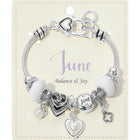 Birthstone Heart Charm Multi Beaded Bracelet – Colorful Stacking Bracelet, Thoughtful Birthday Gift