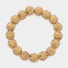 Rhinestone Pave Ball Stretch Bracelet | Sparkly Crystal Bead Bracelet | Glam Party Jewelry