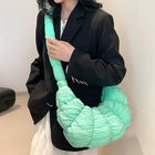 Quilted Puffer Croissant Cloud Crossbody Bag – Soft Shoulder Purse, Lightweight Everyday Handbag