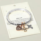 Toleel John 3:16 Message Angel Heart Cross Charm Stretch Bracelet
