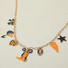 Game Day Football Charm Station Necklace | Football Fan Jewelry | Gift for Sports Lovers