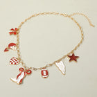 Game Day Football Charm Station Necklace | Football Fan Jewelry | Gift for Sports Lovers