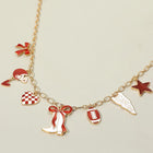 Game Day Football Charm Station Necklace | Football Fan Jewelry | Gift for Sports Lovers