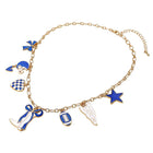 Game Day Football Charm Station Necklace | Football Fan Jewelry | Gift for Sports Lovers