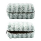 Pattern Faux Fur Pouch | Soft Plush Makeup Cosmetic Pouch | Zipper Clutch Travel Bag