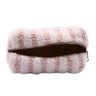 Pattern Faux Fur Pouch | Soft Plush Makeup Cosmetic Pouch | Zipper Clutch Travel Bag
