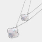 Quatrefoil Pendant Double Layered Necklace | Lucky Clover Gold Necklace | Dainty Minimalist Jewelry